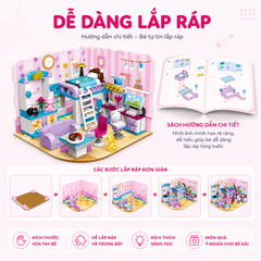 Đồ chơi lắp ráp Qman 4801 - Phòng của bé gái (194 mảnh ghép) - Dành cho bé từ 6 tuổi