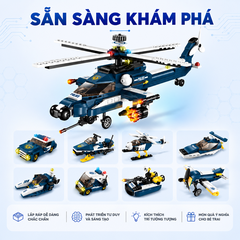 Đồ chơi lắp ráp xếp hình Qman 1801 - Trực thăng chiến đấu (381 mảnh ghép)