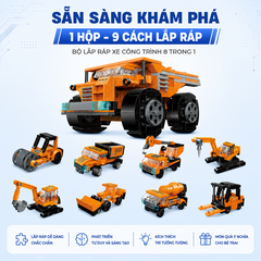 Đồ chơi xếp hình Qman 42204 - Xe xây dựng/ Xe vận tải hạng nặng (463 chi tiết)