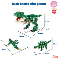 Đồ chơi lắp ráp xếp hình Qman W42106 - Khủng long biến hình màu xanh