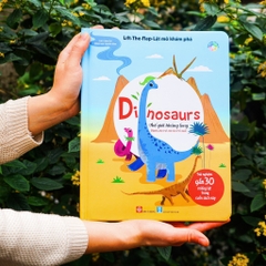 Sách Tương Tác Lật Mở Khám Phá Khổ lớn Lift-The-Flap - Lật mở khám phá - Dinosaurs - Thế giới khủng long - Đinh Tị Books
