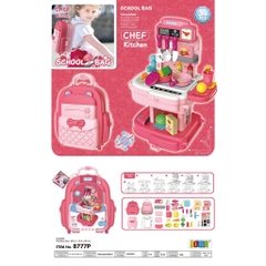 Đồ Chơi Hướng Nghiệp Nhập Vai Đầu Bếp Nấu Ăn BOWA 8777P - Cặp Nhà Bếp 34 Chi Tiết Có Lắp Vòi Nước Thật