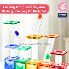 Bộ Stem thiết kế đường bóng Mideer Colorful Magnetic Tiles–Marble Run - đồ chơi nam châm cho bé MD1166
