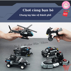 Đồ chơi lắp ráp xếp hình Robot Qman 41107 - Biệt đội cảnh sát (741 mảnh ghép)