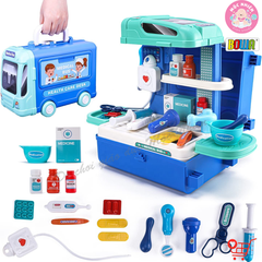 Đồ chơi nhập vai Bowa 8074 - Xe buýt y tế 29 chi tiết
