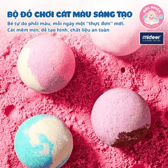 Đồ chơi Cát động lực Mideer kèm dụng cụ tạo hình thủ công làm bánh cho bé cao cấp Color Magic Sand (MD4326)