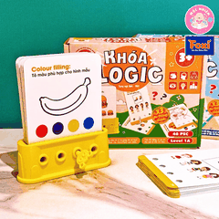 Đồ chơi trí tuệ giải câu đố cho bé từ 3-7 tuổi - Khoá logic phát triển tư duy (Song ngữ Anh Việt) - Hiệu Foxi