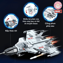Đồ chơi lắp ráp xếp hình 2 trong 1 Woma C0665 - Tiêm kích biến hình (314 chi tiết)