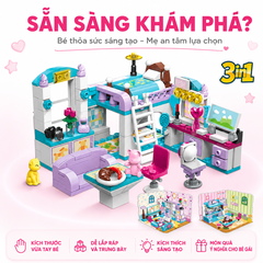 Đồ chơi lắp ráp Qman 4801 - Phòng của bé gái (194 mảnh ghép) - Dành cho bé từ 6 tuổi