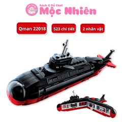Đồ chơi lắp ráp xếp hình Qman 22018 - Tàu ngầm đen (523 chi tiết) - Dành cho bé trai từ 6 tuổi