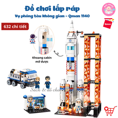 Đồ chơi lắp ráp, xếp hình Qman 1140 - Vụ phóng tàu không gian - Bộ lớn 632 mảnh ghép