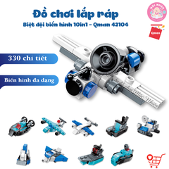Đồ chơi lắp ráp xếp hình 10 trong 1 Qman 42104 - Biệt đội biến hình
