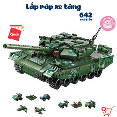 Đồ chơi lắp ráp Qman 42301 - Xe tăng quân sự (642 chi tiết) - Dành cho bé trai từ 6 tuổi