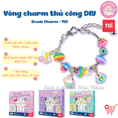 Đồ chơi vòng tay charm chính hãng TOI - Vòng tay thủ công cho bé gái DIY 3 chủ đề bé tự xỏ dây luồn hạt