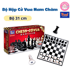 Bộ Hộp Cờ Vua Nam Châm Chess Bàn 31cm, 28cm - Hiệu Foxi - Cờ vua quốc tế kèm hộp đựng