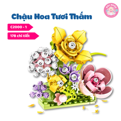 Đồ chơi lắp ráp WOMA C2000 - Chậu hoa tươi thắm (656 mảnh ghép)