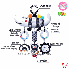 Đồ chơi treo nôi cũi xe đẩy bằng vải bông có âm thanh leng keng cho bé sơ sinh - Pipovietnam