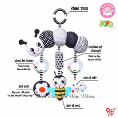 Đồ chơi treo nôi cũi xe đẩy bằng vải bông có âm thanh leng keng cho bé sơ sinh - Pipovietnam