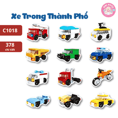 Bộ đồ chơi lắp ráp Woma C1018 - Xe trong thành phố (Nguyên bộ lớn gồm 12 hộp nhỏ)