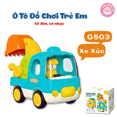 Ô tô đồ chơi trẻ em, xe tải đồ chơi, xe trộn bê tông, xe xúc cát cho bé có nhạc vui nhộn Goodway