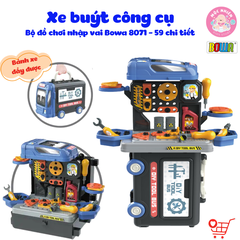 Đồ chơi nhập vai Bowa 8071 - Xe buýt công cụ kỹ sư 59 chi tiết