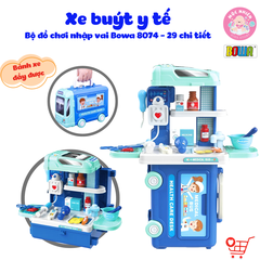 Đồ chơi nhập vai Bowa 8074 - Xe buýt y tế 29 chi tiết