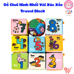 Bộ Đồ Chơi Hình Khối Tặng Kèm Bóng Vải Xúc Xắc Travel Block - Lalala Baby
