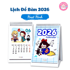 Lịch để bàn 2026 có lịch âm mini kèm ghi chú cute Calendar (nhiều mẫu) - Lalala baby