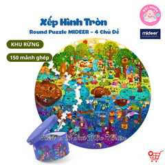 Đồ Chơi Xếp Hình Puzzle MIDEER Dạng Hộp Tròn - 04 Chủ Đề Khu Rừng, Vũ Trụ, Động vật và Đại dương (150 Mảnh Ghép)