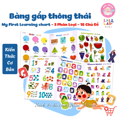 Combo 03 Bảng gấp thông thái My First Learning chart (3 chủ đề) - Lalala Baby