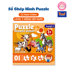 Đồ chơi ghép hình puzzle nam châm gấp lại thành cuốn sổ - Puzzle Foxi 2501 Level 1