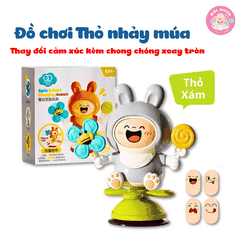 Đồ chơi thỏ nhảy múa thay đổi biểu cảm kèm chong chóng xoay tròn cho bé sơ sinh Goodway Rabbit