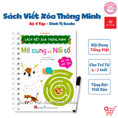 Combo 04 cuốn Sách viết xóa thông minh (Cho bé từ 4-7 tuổi) - Đinh Tị Books