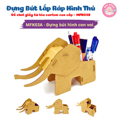 Đồ chơi giấy từ bìa carton cao cấp - Hộp bút để bàn giấy carton (Nhiều mẫu) - Hộp đựng bút Magix