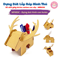 Đồ chơi giấy từ bìa carton cao cấp - Hộp bút để bàn giấy carton (Nhiều mẫu) - Hộp đựng bút Magix