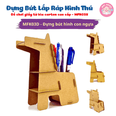 Đồ chơi giấy từ bìa carton cao cấp - Hộp bút để bàn giấy carton (Nhiều mẫu) - Hộp đựng bút Magix