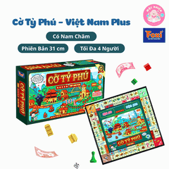 Bộ Cờ Tỷ Phú Việt Nam Plus 34 tỉnh thành (có nam châm) - Chiến lược kinh doanh chơi nhóm bạn 4 và 6 người - Hiệu Foxi