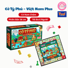 Bộ Cờ Tỷ Phú Việt Nam Plus 34 tỉnh thành (có nam châm) - Chiến lược kinh doanh chơi nhóm bạn 4 và 6 người - Hiệu Foxi