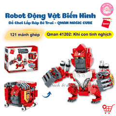 Đồ chơi lắp ráp Qman 41202 - Khỉ con tinh nghịch (121 chi tiết)