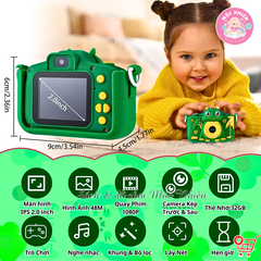 Máy chụp hình Camera - Máy ảnh kỹ thuật số cho bé có tích hợp chơi game (Tặng kèm thẻ nhớ 32GB)