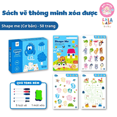 Sách vẽ thông minh cho bé xoá được Shape Me Stage 1 đường nét và hình khối cơ bản - Lalala Baby