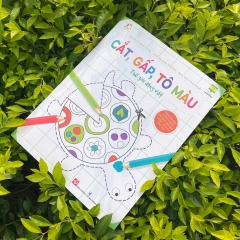 Sách - Cắt, gấp, tô màu - Hơn 20 hình dán và sticker rèn luyện kỹ năng cho trẻ 3 - 9 tuổi