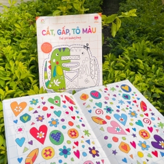 Sách - Cắt, gấp, tô màu - Hơn 20 hình dán và sticker rèn luyện kỹ năng cho trẻ 3 - 9 tuổi