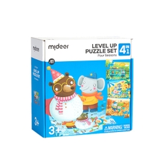 Đồ Chơi Xếp Hình Level Up Puzzle Set 4in1 (04 tranh 12-16-24-35 mảnh ghép) - Dành cho bé từ 3 tuổi