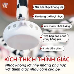 Combo Bộ Đồ chơi Treo Nôi Cũi Tự Động Quay có Phát Nhạc + 2 cục Pin tiểu 2A - Lalala baby