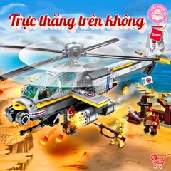Đồ chơi lắp ráp, xếp hình Qman 1719 - Trực Thăng Trên Không (280 mảnh ghép)