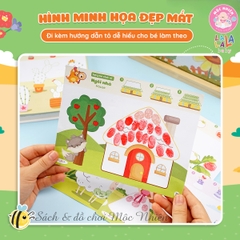 Bộ Tranh Tô Màu Vân Tay Cho Bé - Vân Tay Diệu Kỳ Finger Painting Kèm Màu Vân Tay - Lalala Baby