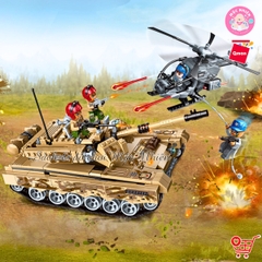 Đồ chơi lắp ráp, xếp hình Qman 1729 Xe Tank Quân Sự Hạng Nặng 712 Chi Tiết