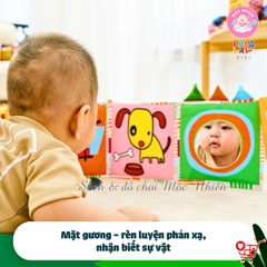 Sách Vải ZicZac Đa Tương Tác Kiêm Đồ Chơi Quây Cũi Kích Thích Thị Giác Cho Trẻ Sơ Sinh (Zigzag Card) - Lalala Baby