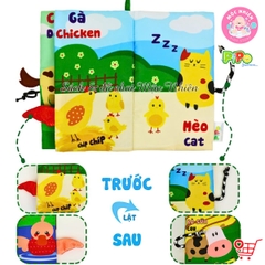 Đồ Chơi Giáo Dục Sớm Sách Vải Tương Tác Song Ngữ - Đoán Đuôi Con Vật - Pipo Vietnam